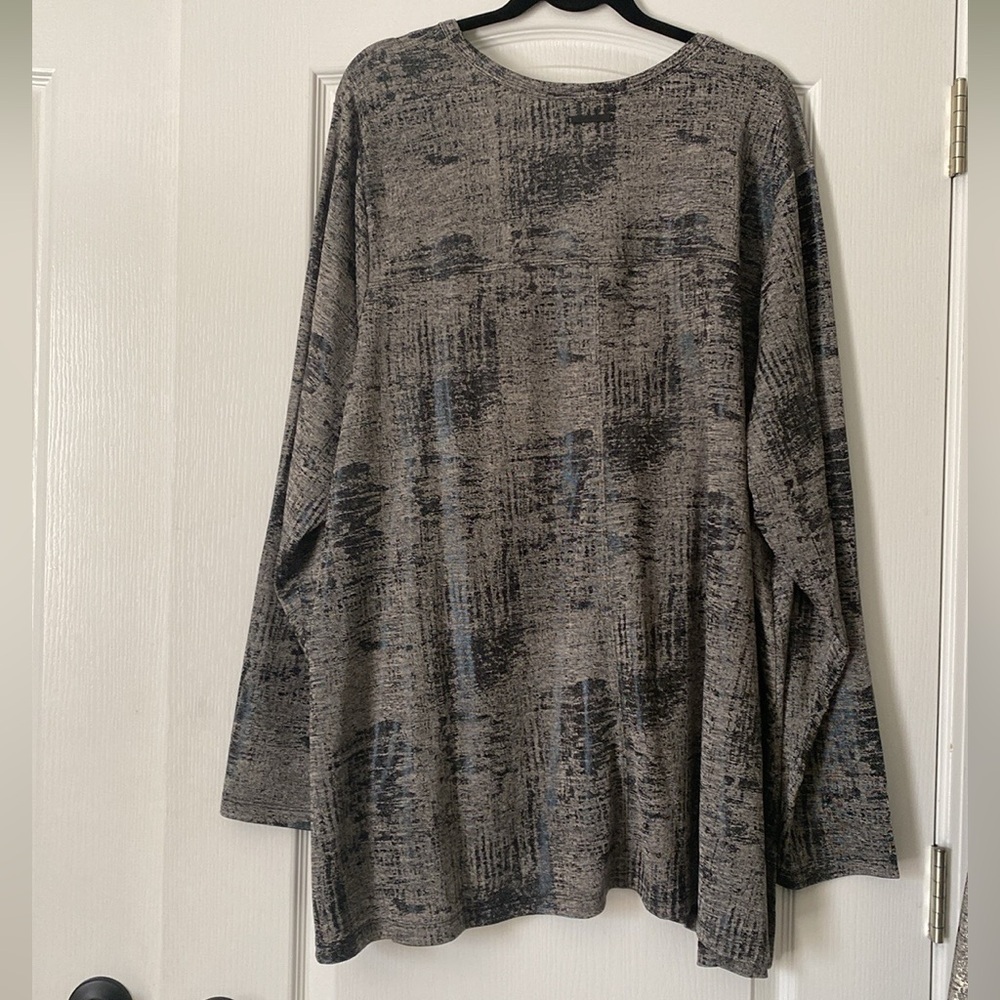 Peace Love World Black Foil Long Sleeve Top Women’s Size 5X